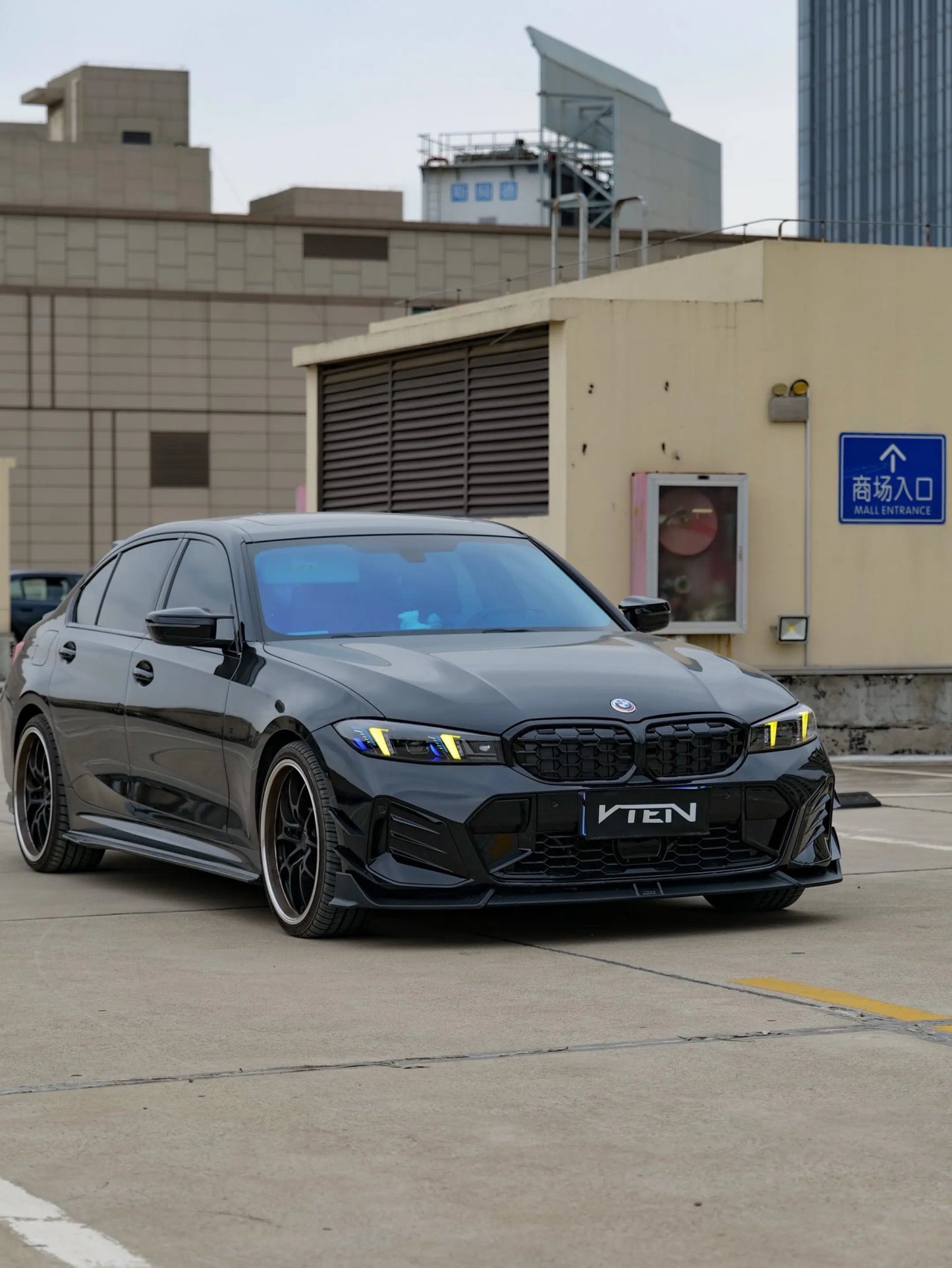 BMW 3 SERIES G20 LCI 2023+ GLOSS BLACK FRONT LIP V2 - VTEN EUROPE