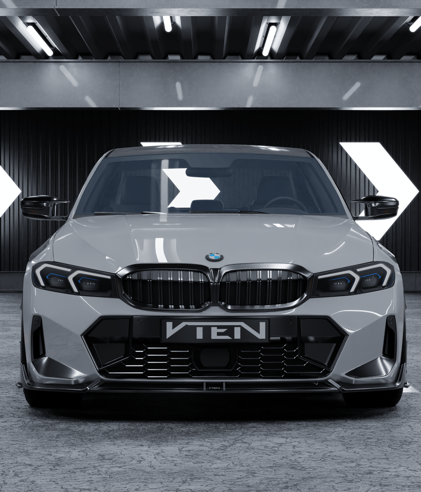 BMW 3 SERIES G20 LCI 2023+ GLOSS BLACK FRONT LIP V2 - VTEN EUROPE