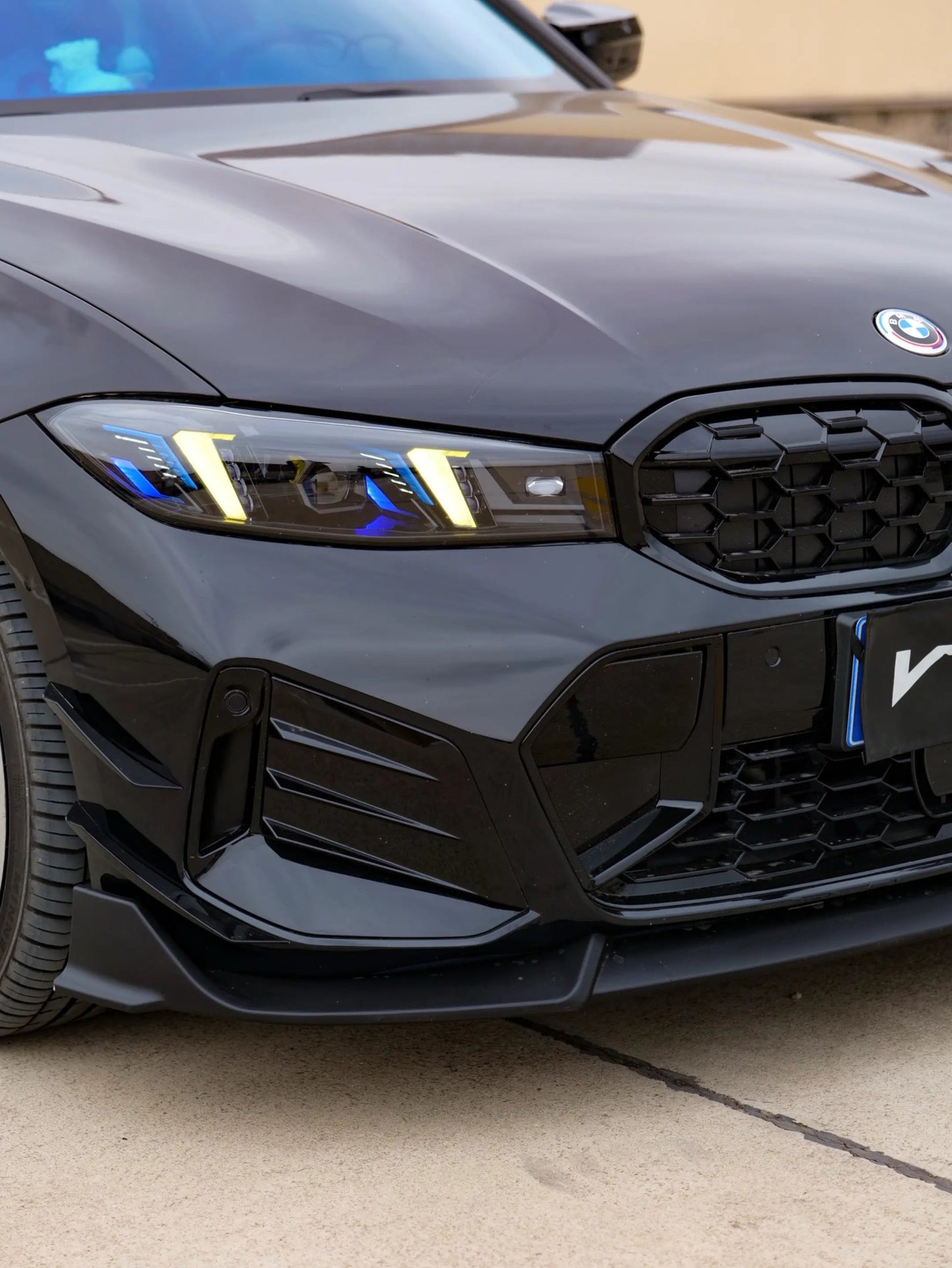 BMW 3 SERIES G20 LCI 2023+ GLOSS BLACK FRONT LIP V2 - VTEN EUROPE