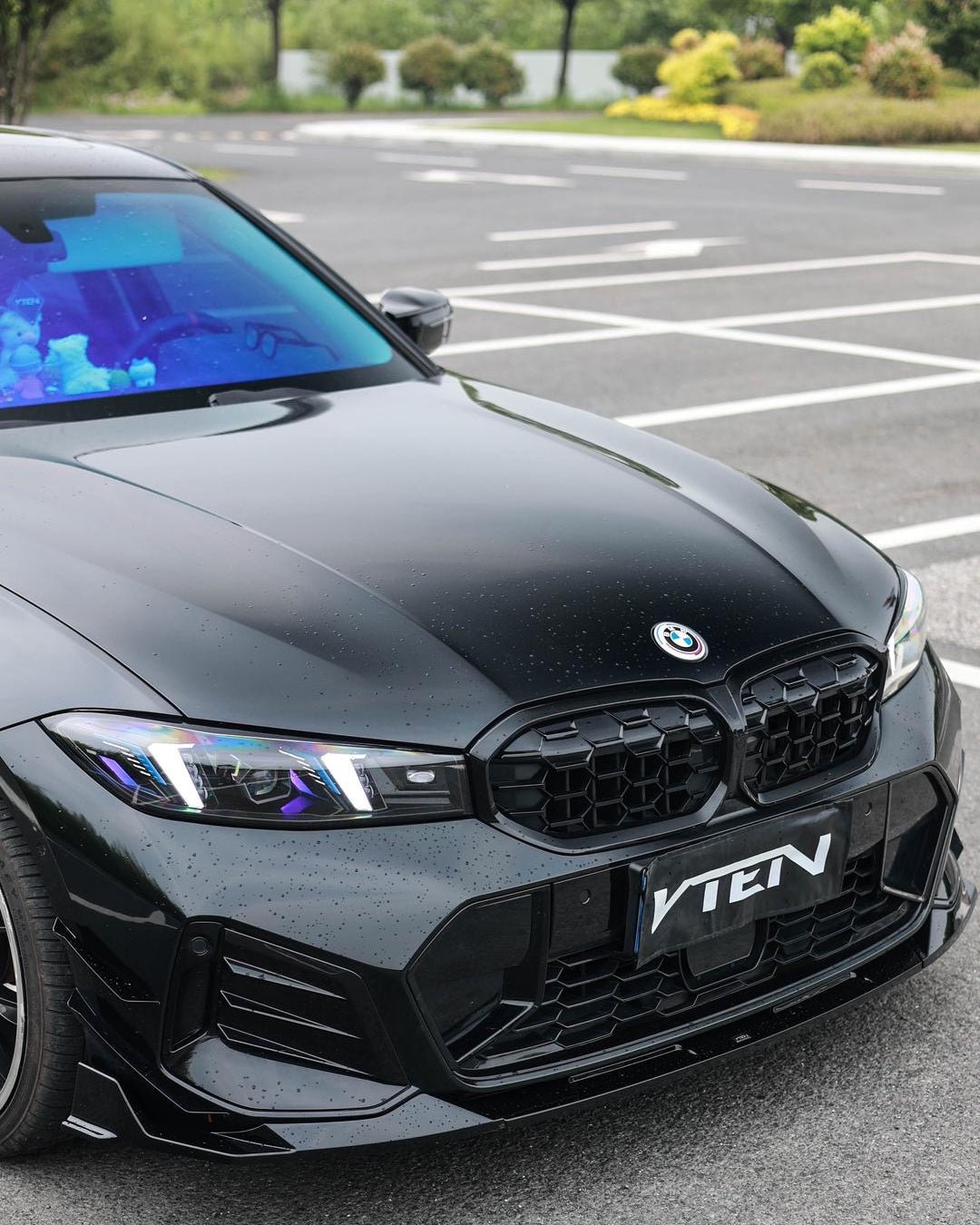 BMW 3 SERIES G20 LCI 2023+ GLOSS BLACK FRONT LIP V3 - VTEN EUROPE