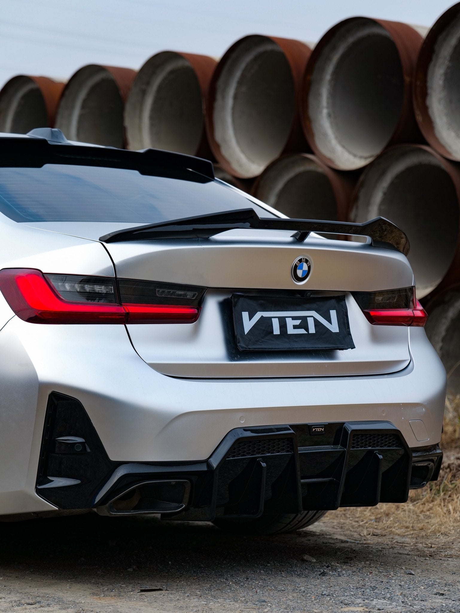 BMW 3 SERIES G20 LCI 2023+ GLOSS BLACK REAR DIFFUSER V2 - VTEN EUROPE