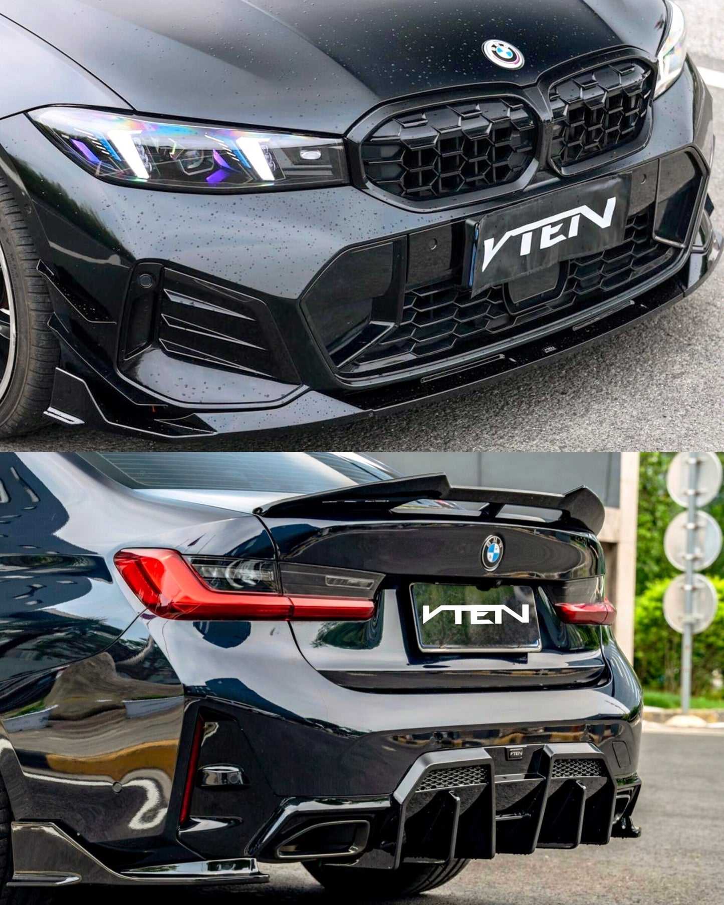 BMW 3 SERIES G20 LCI 2023+ PP GLOSS BLACK FULL BODY KIT V2 - VTEN EUROPE