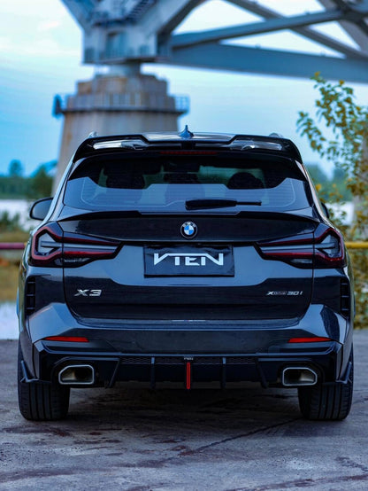 BMW X3 G01 LCI 2022+ GLOSS BLACK LED REAR DIFFUSER - VTEN EUROPE