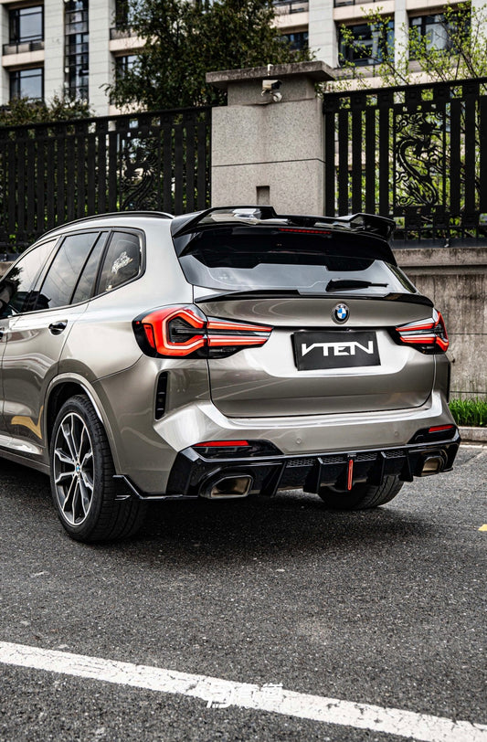 BMW X3 G01 LCI 2022+ GLOSS BLACK LED REAR DIFFUSER - VTEN EUROPE
