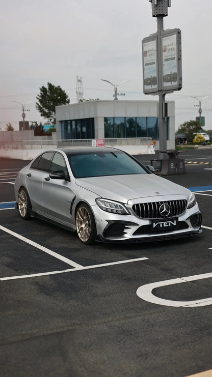 MERCEDES BENZ C CLASS W205 SEDAN GLOSS BLACK PP FRONT LIP - VTEN EUROPE