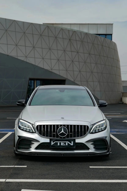 MERCEDES BENZ C CLASS W205 SEDAN GLOSS BLACK PP FRONT LIP - VTEN EUROPE