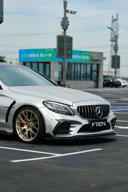 MERCEDES BENZ C CLASS W205 SEDAN GLOSS BLACK PP FRONT LIP - VTEN EUROPE