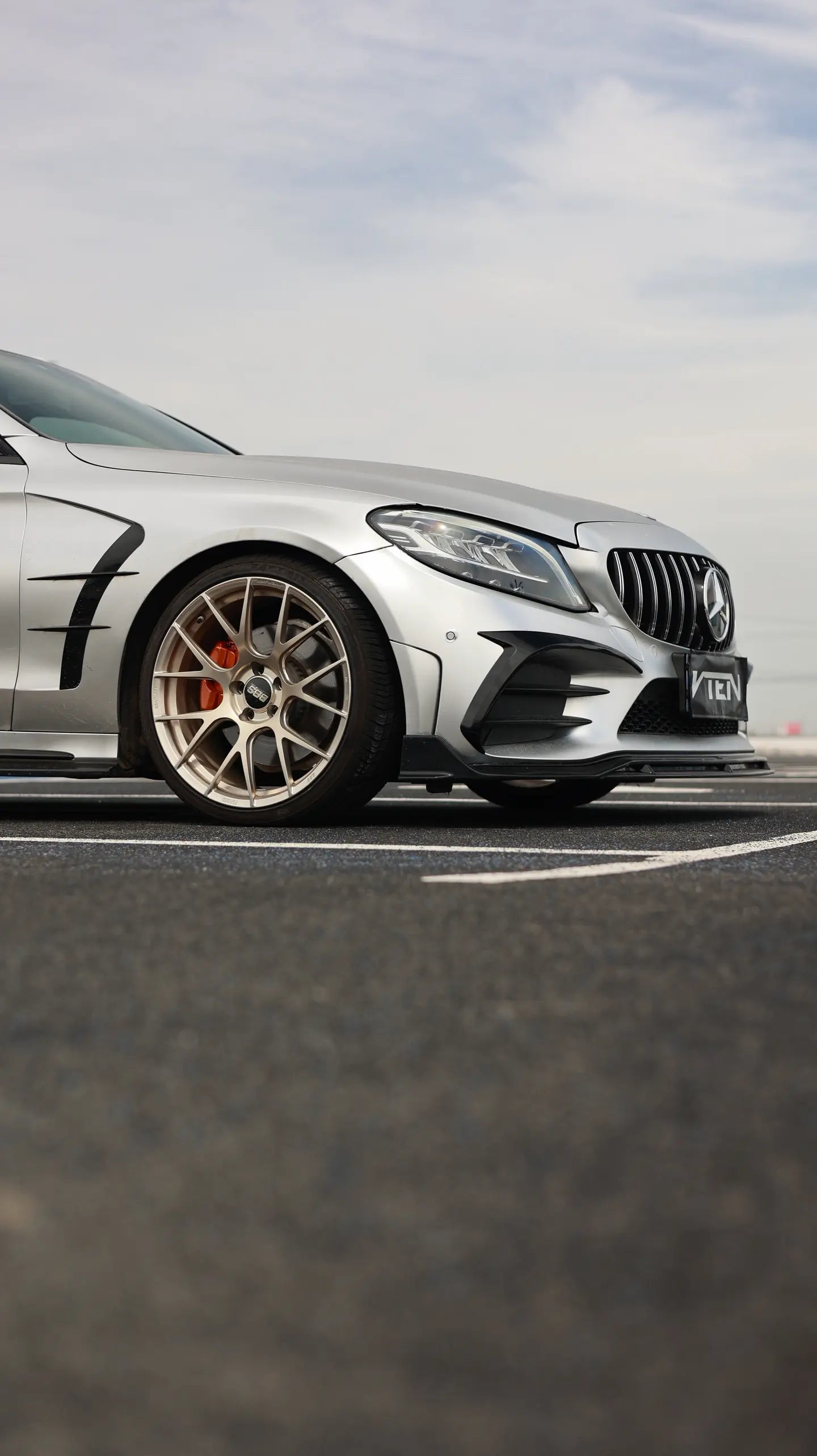 MERCEDES BENZ C CLASS W205 SEDAN GLOSS BLACK PP FRONT LIP