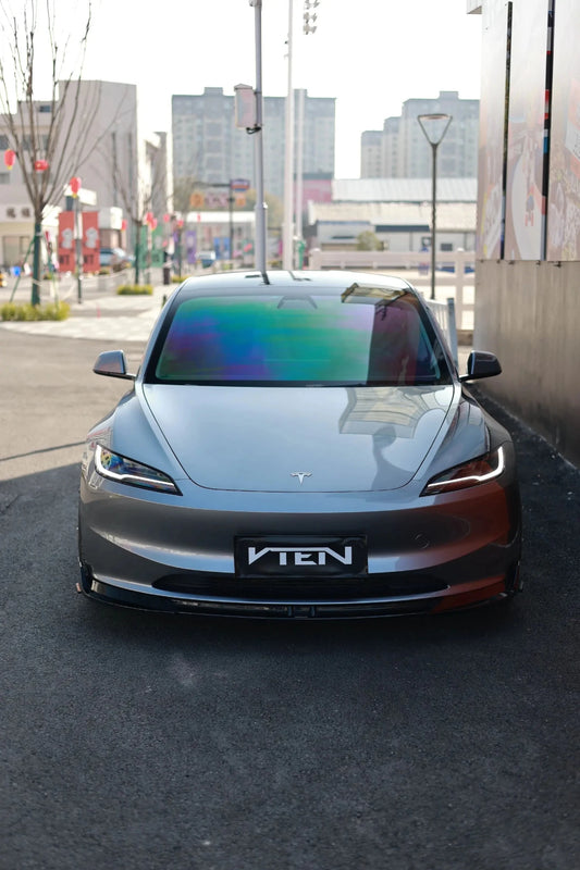 TESLA MODEL 3 HIGHLAND 2023+ PP GLOSS BLACK FRONT LIP - VTEN EUROPE