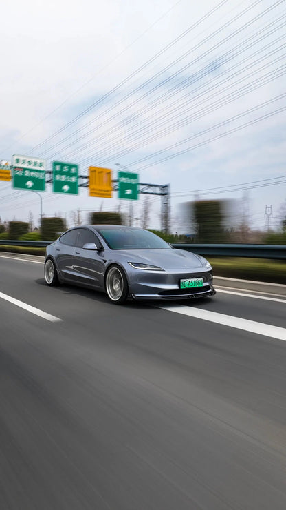 TESLA MODEL 3 HIGHLAND 2023+ PP GLOSS BLACK FRONT LIP - VTEN EUROPE