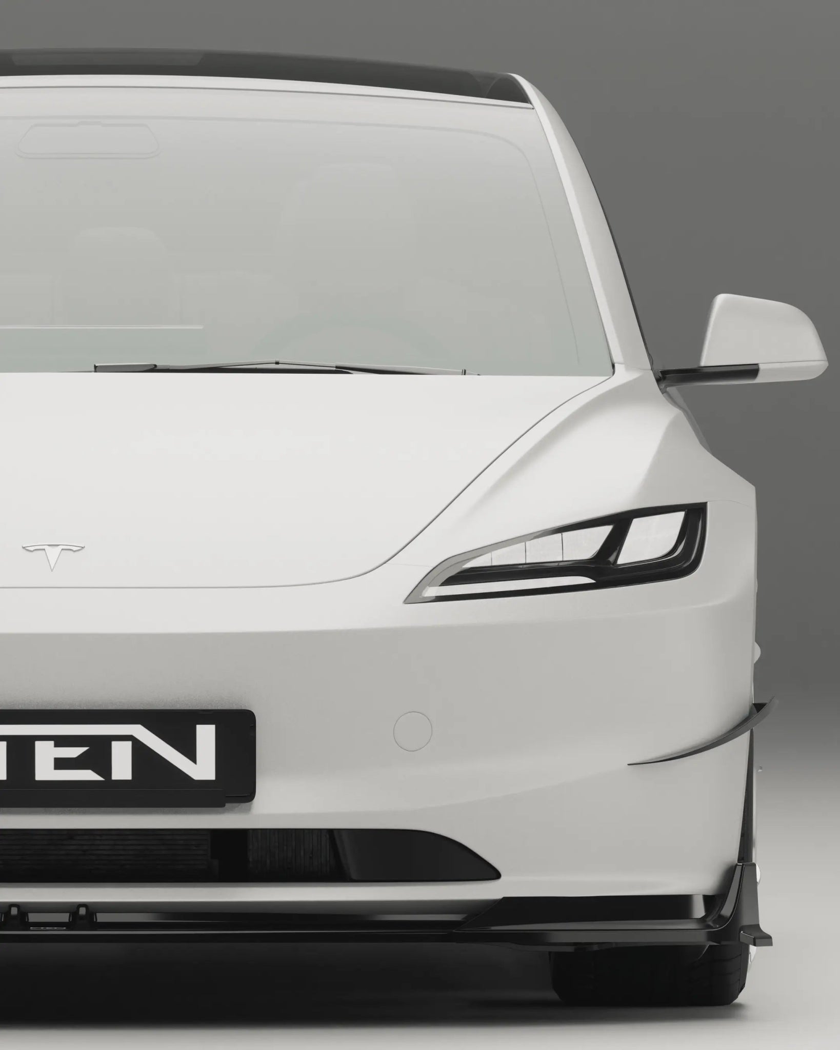 TESLA MODEL 3 HIGHLAND 2023+ PP GLOSS BLACK FRONT LIP - VTEN EUROPE