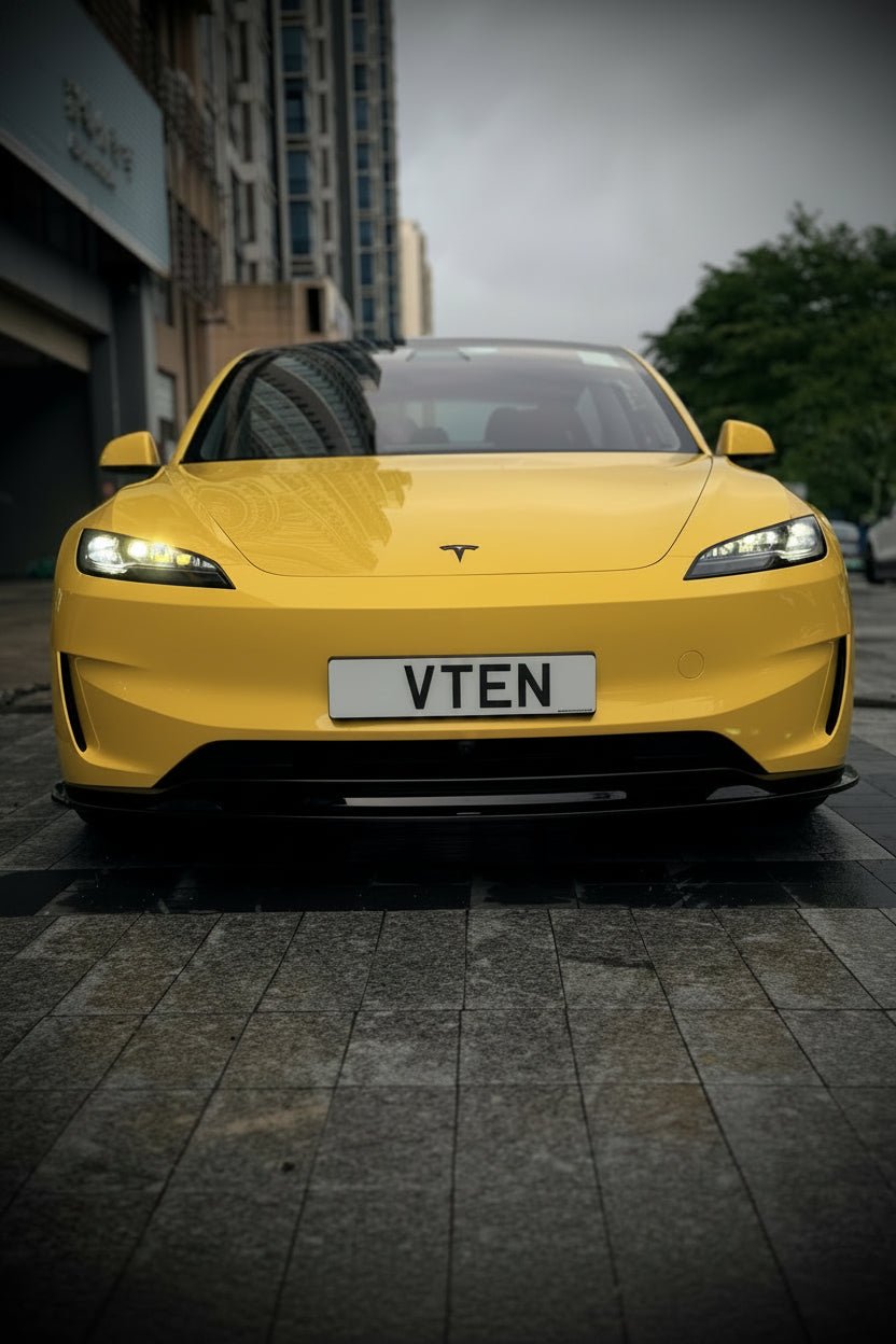 TESLA MODEL 3P HIGHLAND PERFORMANCE 2023+ PP GLOSS BLACK FRONT LIP - VTEN EUROPE