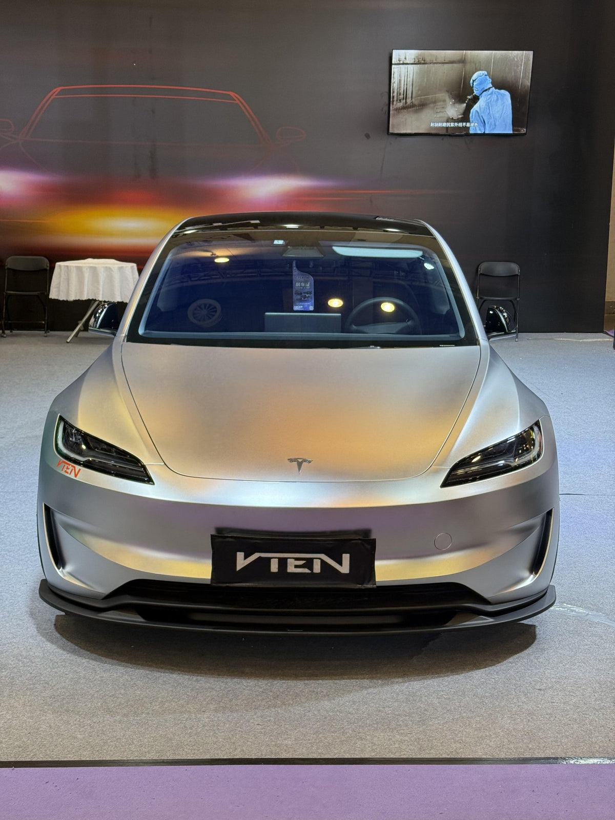TESLA MODEL 3P HIGHLAND PERFORMANCE 2023+ PP GLOSS BLACK FRONT LIP - VTEN EUROPE