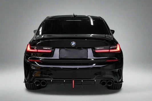 VTEN - BMW 3 SERIES G20 PRE - LCI GLOSS BLACK LED REAR DIFFUSER - VTEN EUROPE