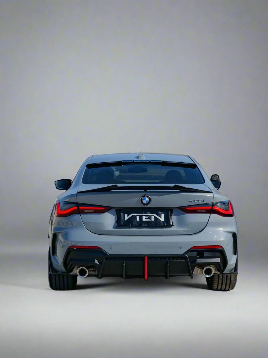 VTEN - BMW 4 SERIES G22 ABS GLOSS BLACK LED REAR DIFFUSER - VTEN EUROPE